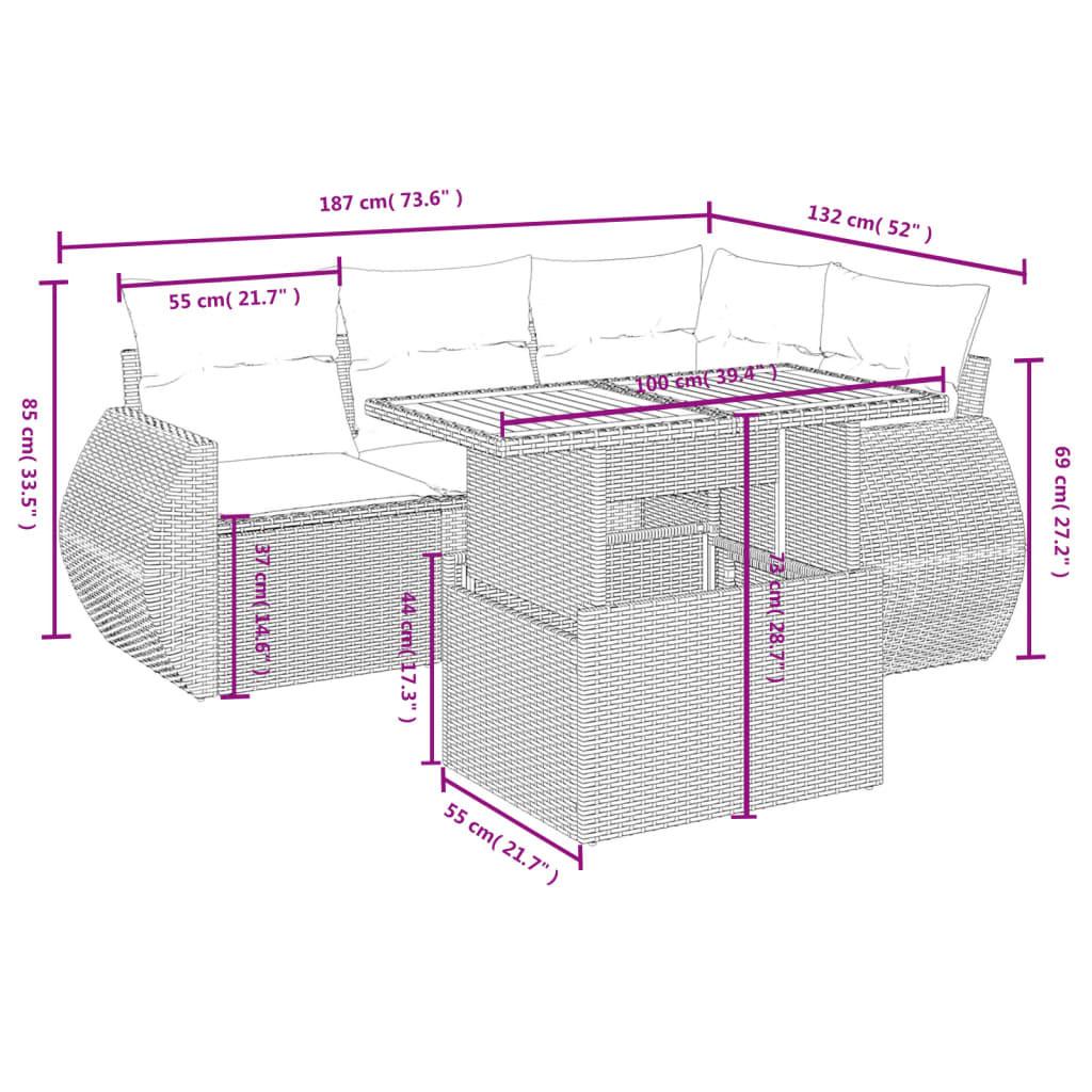 VidaXL Ensemble de canapés de jardin rotin synthétique  