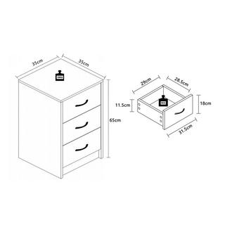 VCM Nachtschrank Beistelltisch Schublade Konsole Boxspring Nachttisch Boxal Maxi  