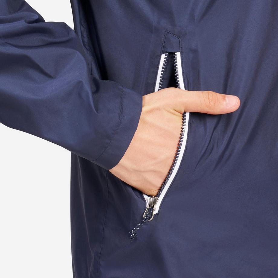DECATHLON  Veste imperméable et coupe vent de voile homme, 100 navy blanc 