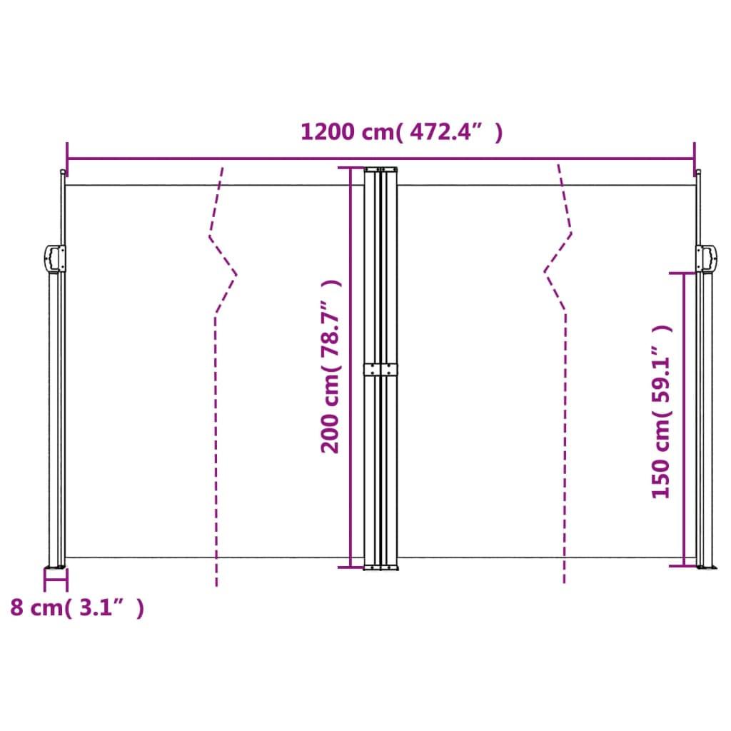 VidaXL tenda da sole laterale retrattile  