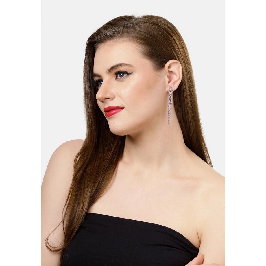 AVANT-GARDE PARIS  Hellrosa Doppelte Lange Ohrringe 