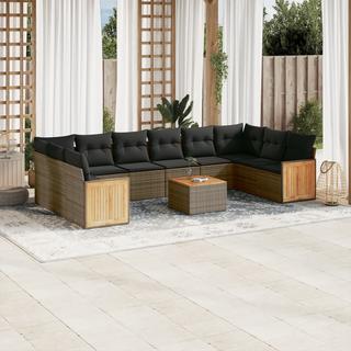 VidaXL set divano da giardino Polirattan  