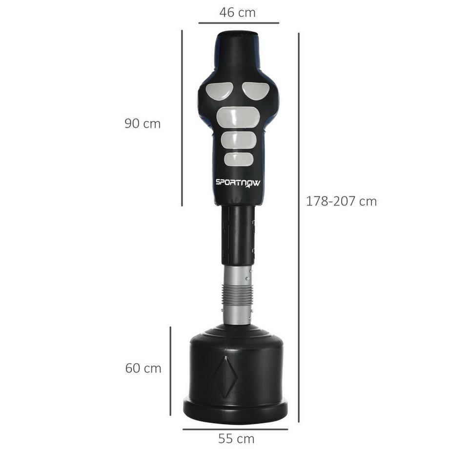 Northio  Boxsack Standboxsack Körper-Box-Sack Mit Hdpe-Basis Freistehender Boxpartner Für Erwachsene Heimtraining 178-207Cm Höhenverstellbar 