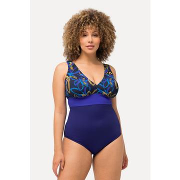 Maillot de bain, imprimé abstrait, rayures, bonnets souples