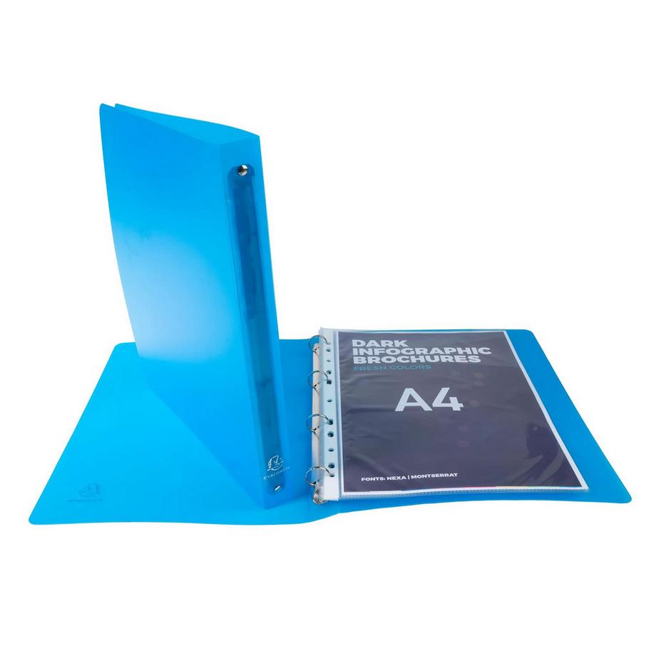 Exacompta Raccoglitore polipropilene Chromaline - 4 anelli 20mm - A4 - x 20  