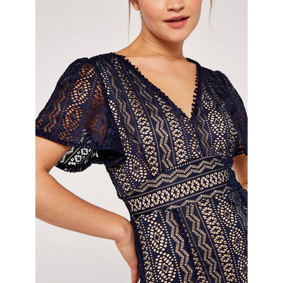 APRICOT Robe Midi Dentelle Encolure V  