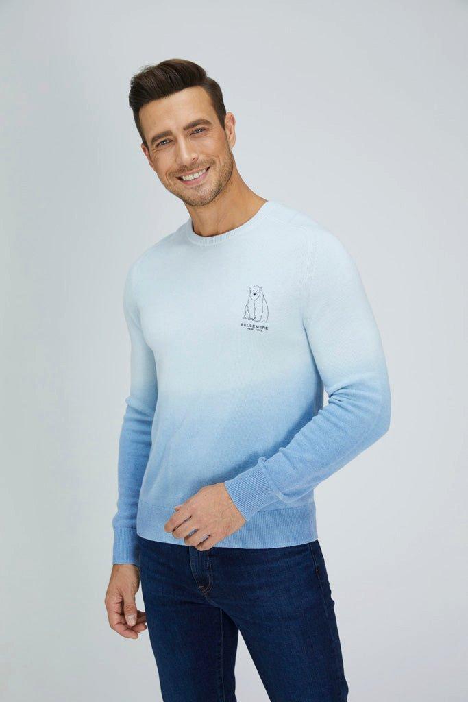 Bellemere New York  Pull en laine mérinos dégradé polaire pour homme 