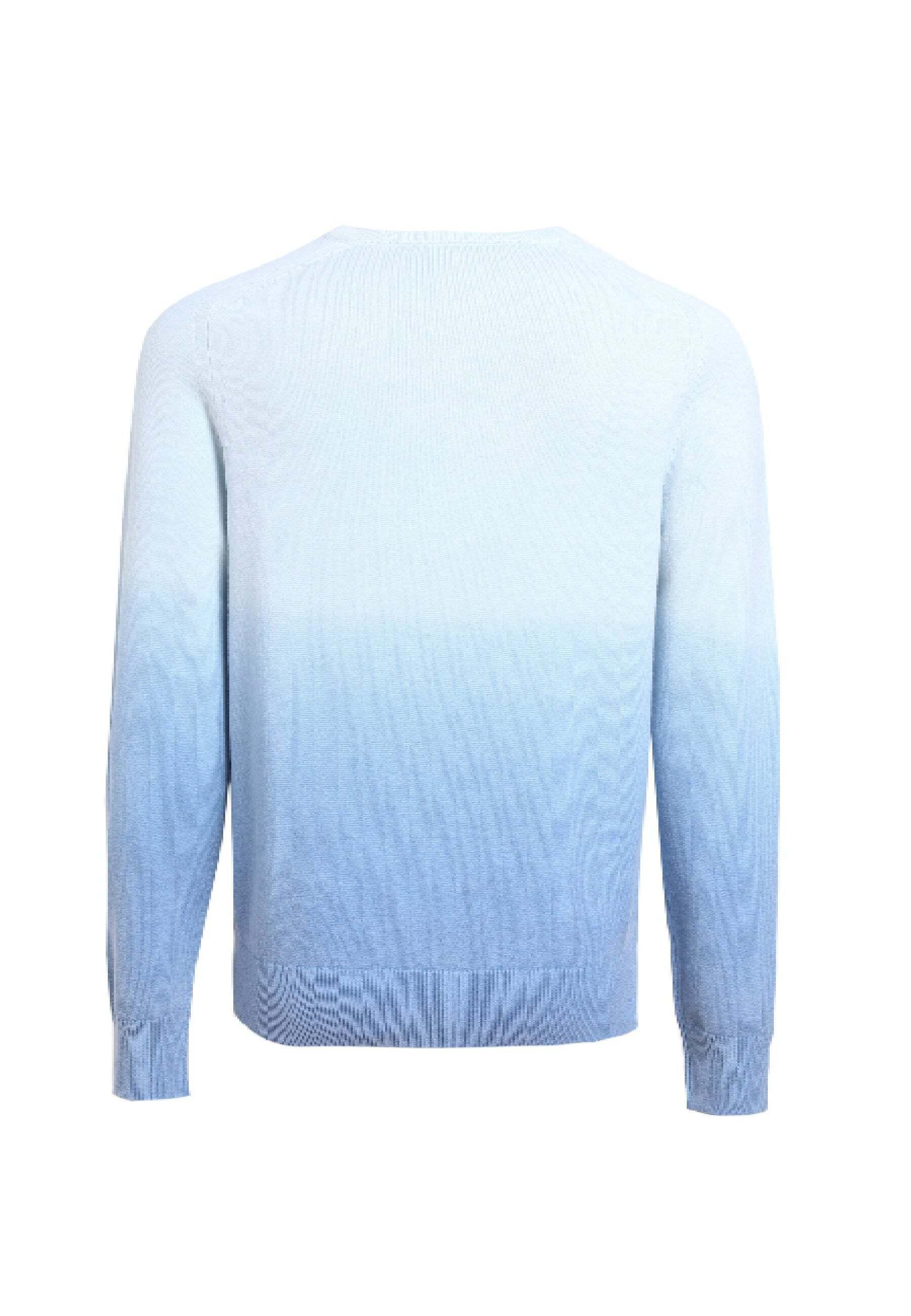 Image of Pullover Aus Merinowolle Mit Polarverlauf Für Herren Herren Himmelblau S