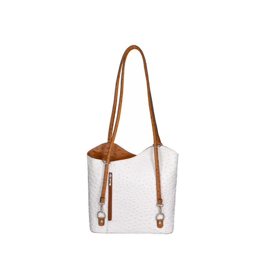 Gave Lux Zaino convertibile in pelle stampa struzzo  