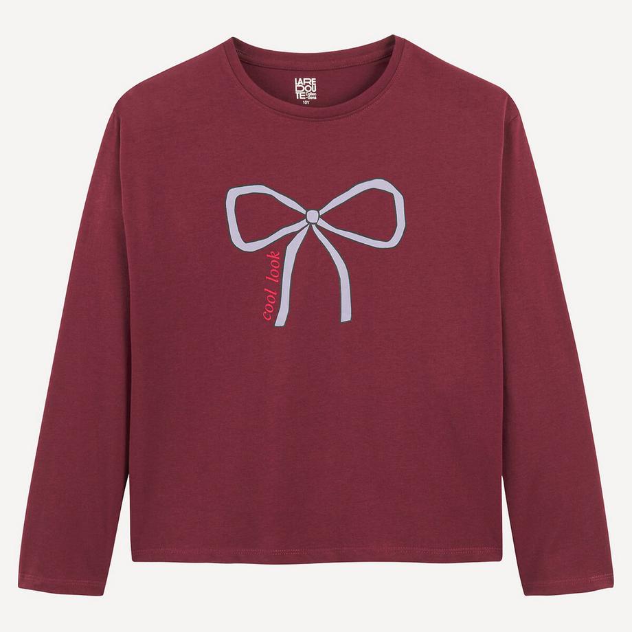 La Redoute Collections  T-shirt manches longues imprimé noeud 