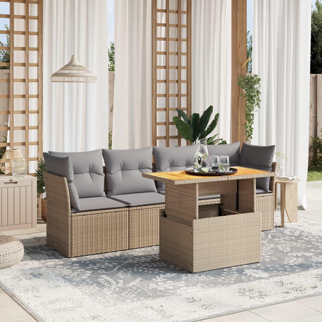 VidaXL set divano da giardino Polirattan  