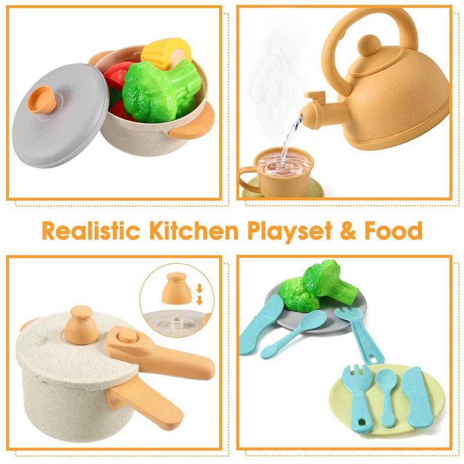 Activity-board  Accessoires de cuisine pour enfants, cuisine de boue en plein air pour enfants, accessoires de cuisine pour jeux, set de casseroles pour jeux de rôle 