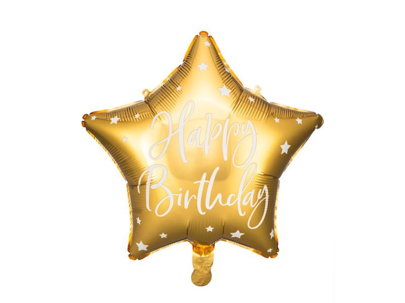 amscan  Folienballon Stern Happy Birthday gold (40cm) 