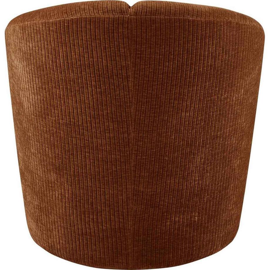 mutoni Fauteuil Mojo pivotant tissu côtelé marron rouille  