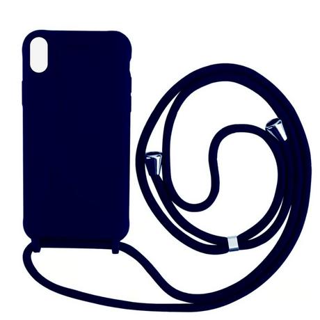 mobileup  Silikon Case mit Kordel iPhone XR - Dark Blue 