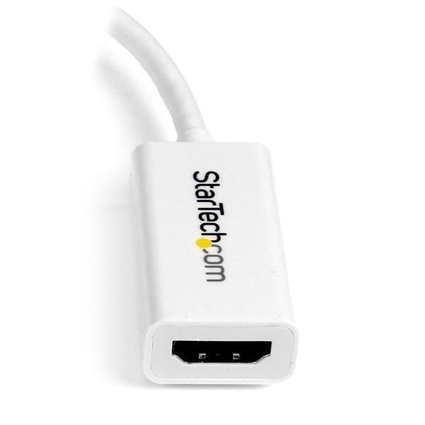 STARTECH.COM  StarTech.com Adattatore Mini DisplayPort a HDMI Attivo 2.0 4K 30Hz - Convertitore Video mDP 1.2 a HDMI - Dongle Mini DP o Thunderbolt 1/2 Mac/PC a HDMI per Monitor/TV/Display - Bianco 