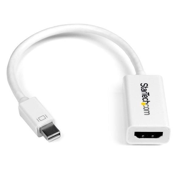 STARTECH.COM  StarTech.com Adaptateur Mini DisplayPort vers HDMI - Convertisseur Vidéo Actif mDP à HDMI - 4K30Hz - Mini DP ou TB 1/2 Mac/PC vers Moniteur/Écran HDMI - Câble mDP 1.2 vers HDMI - Blanc 