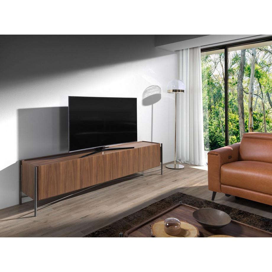 ANGEL CERDA Meuble TV noyer et acier foncé  