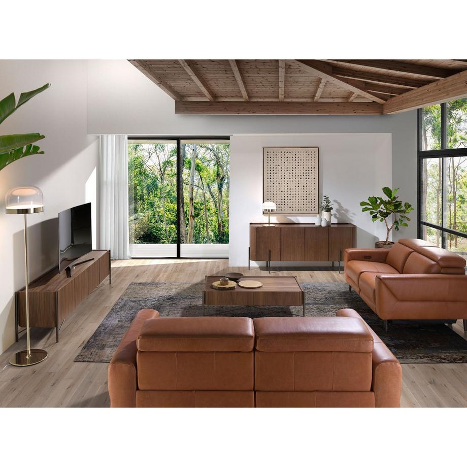 ANGEL CERDA Meuble TV noyer et acier foncé  