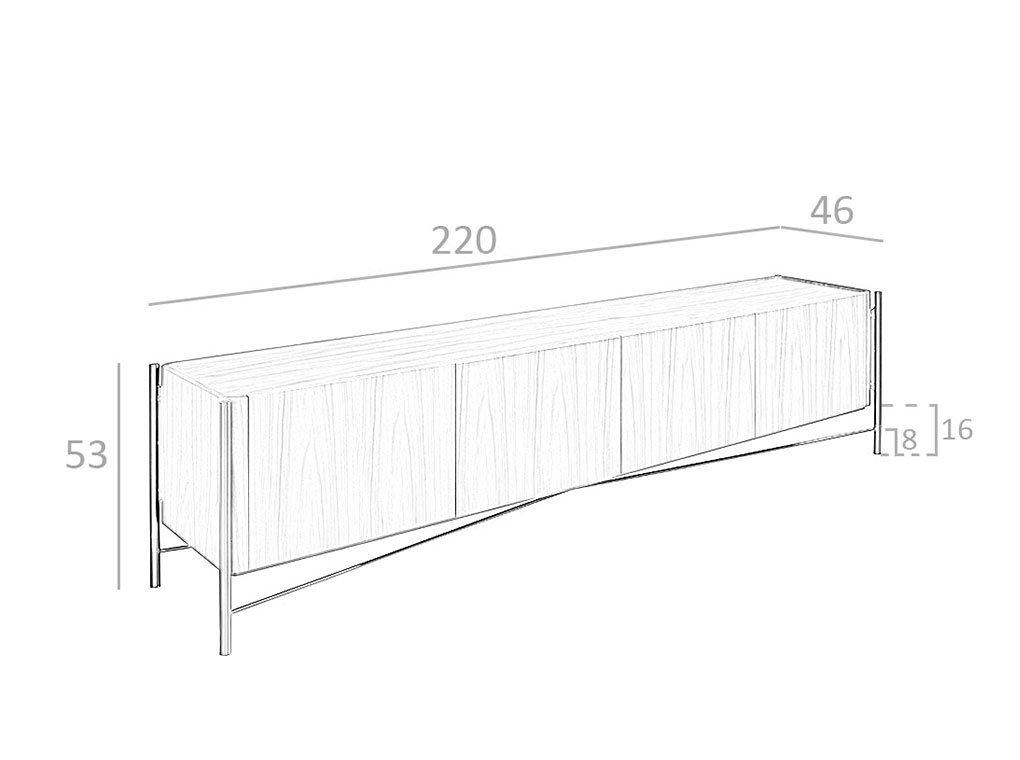 ANGEL CERDA Porta TV in noce e acciaio scuro  