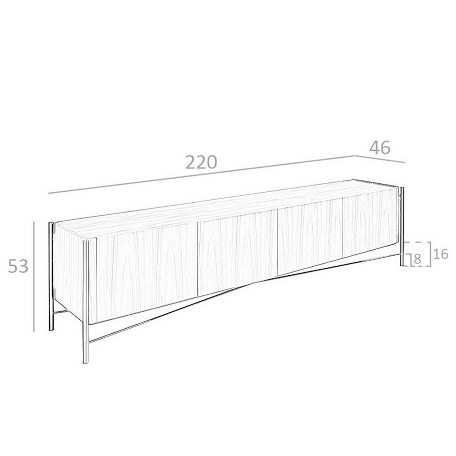 ANGEL CERDA Meuble TV noyer et acier foncé  
