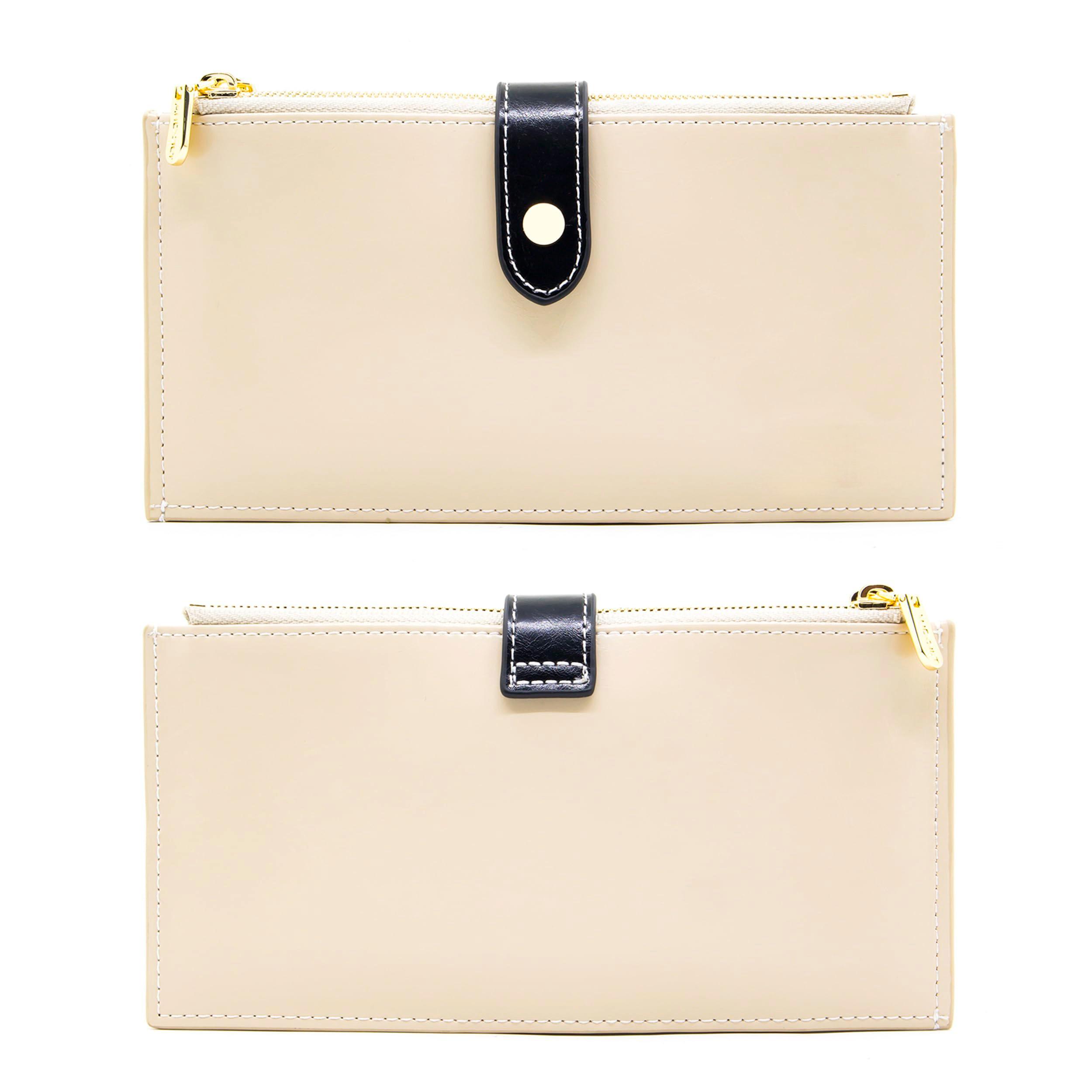 Only-bags.store Portafoglio in Vera Pelle Blocco RFID Porta Carte di Credito Cerniera  