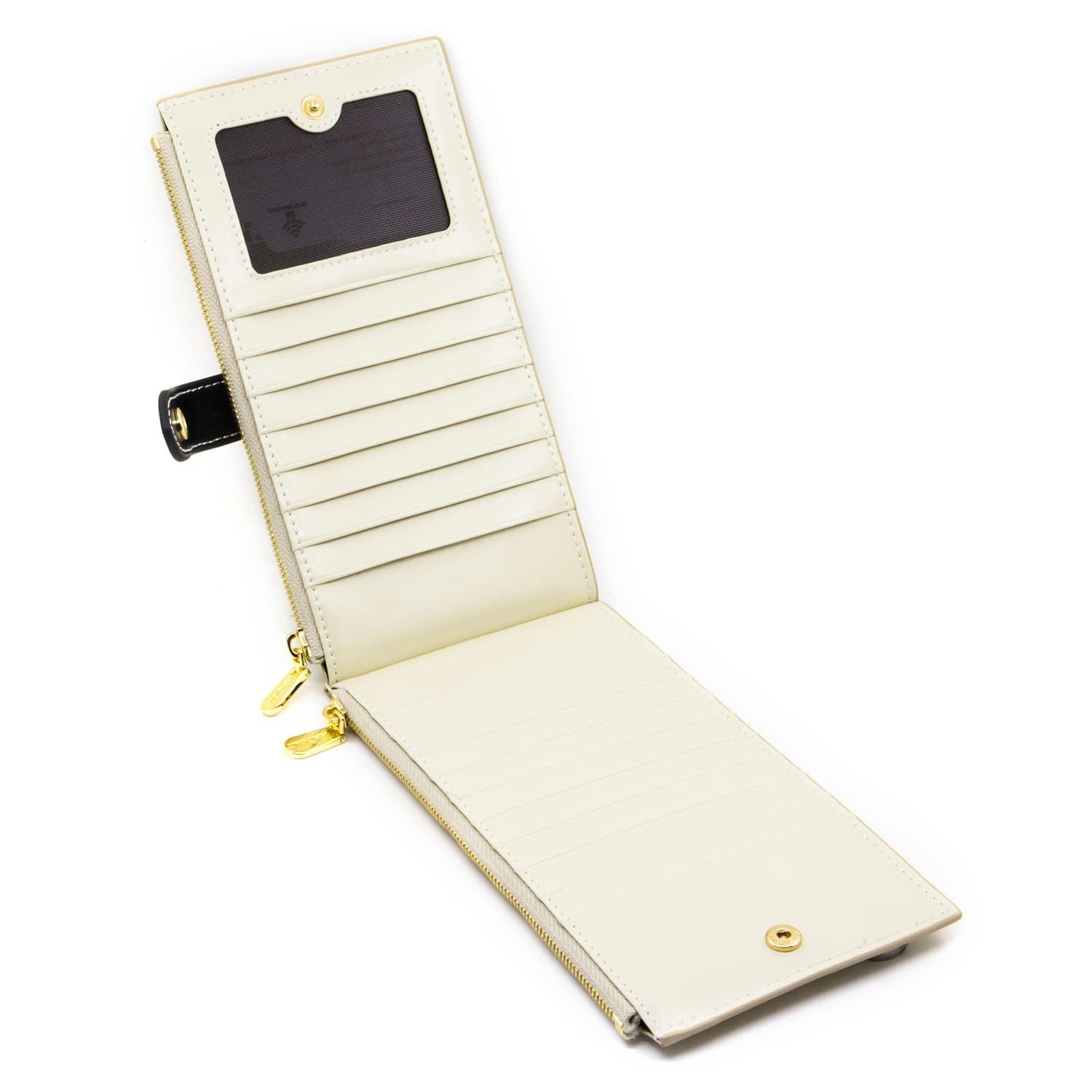 Only-bags.store Portafoglio in Vera Pelle Blocco RFID Porta Carte di Credito Cerniera  