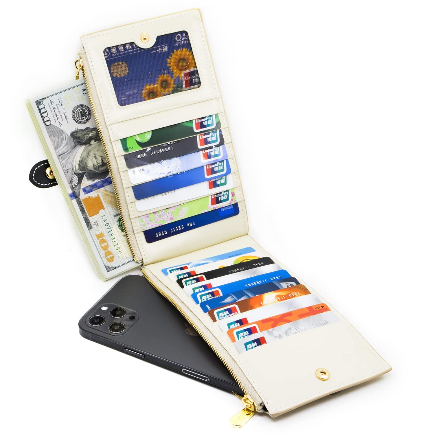 Only-bags.store Portafoglio in Vera Pelle Blocco RFID Porta Carte di Credito Cerniera  