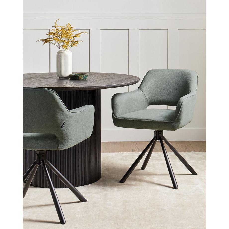 Beliani Set di 2 sedie da pranzo en Tessuto Retrò LOURES  