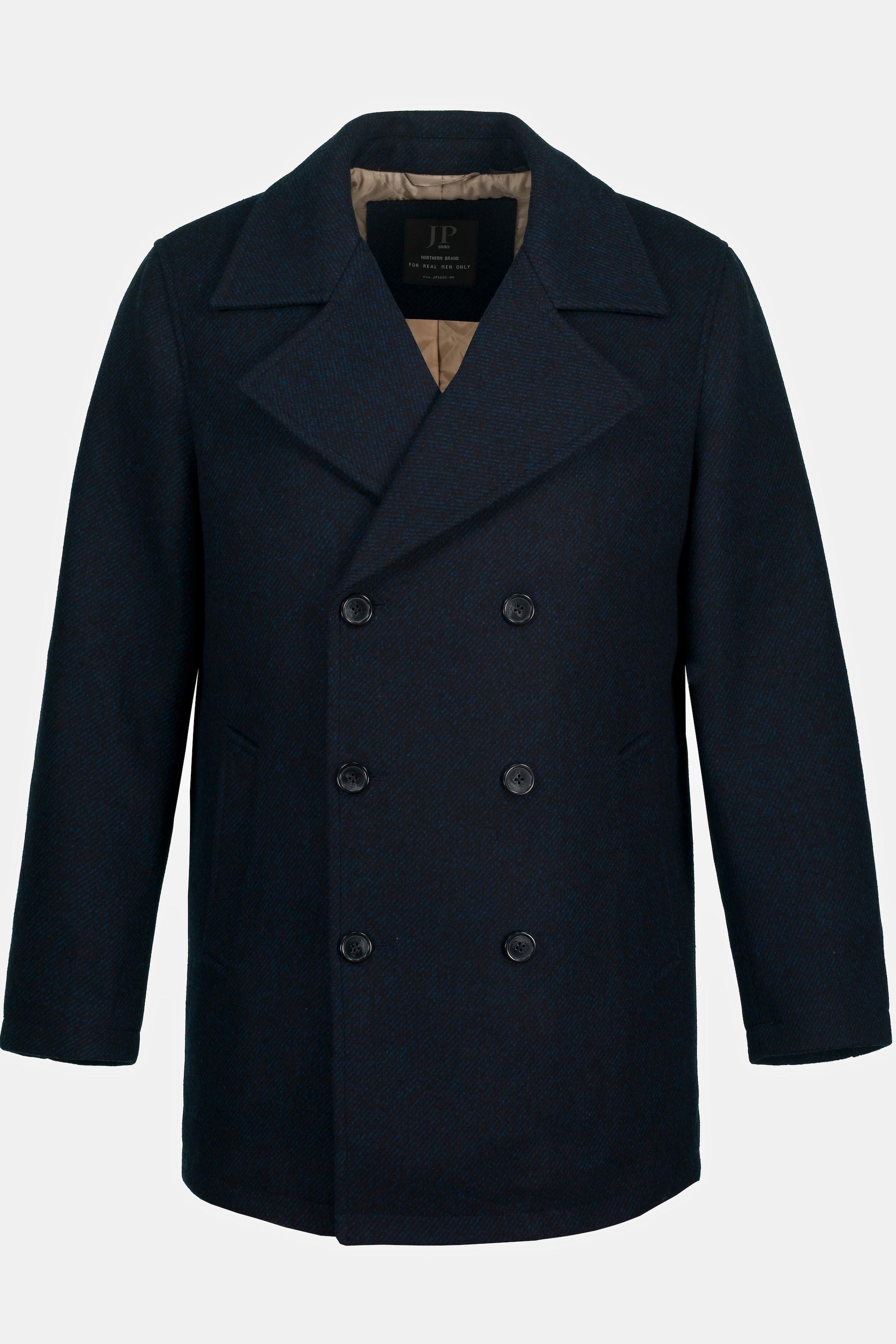 JP1880 Caban Wasserabweisender Wollmix Knopfleiste  
