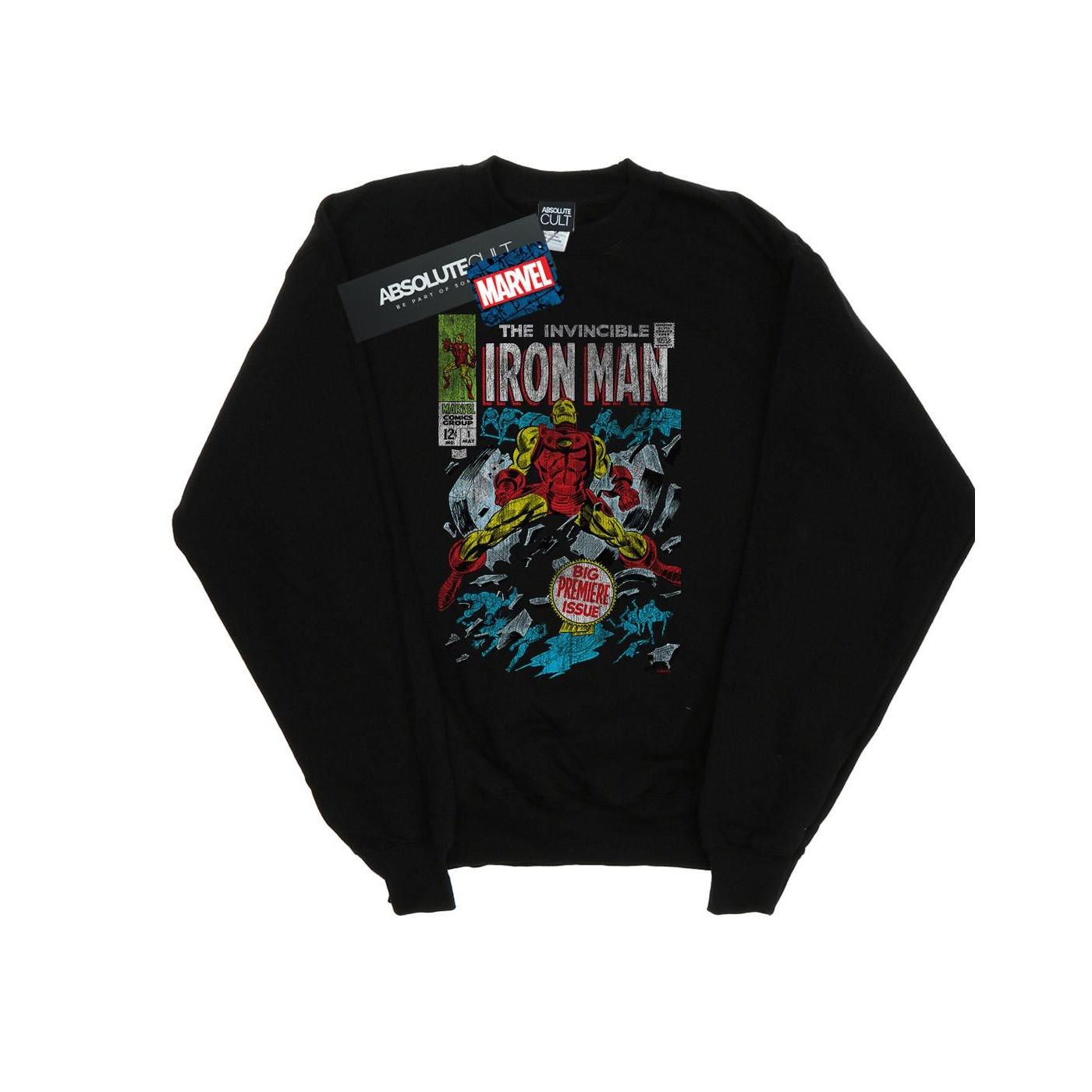 Image of Invincible Iron Man Distressed Issue One Sweatshirt Jungen Schwarz 128