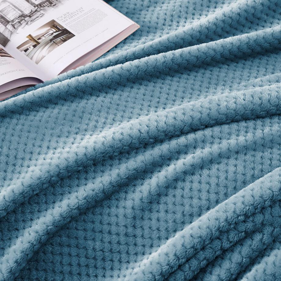 Alopini Couverture polaire super douce et chaude à motif gaufré  