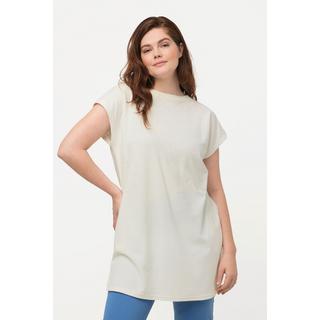 Ulla Popken  T-shirt en tissu éponge de coton bio. Col rond et manches courtes. 