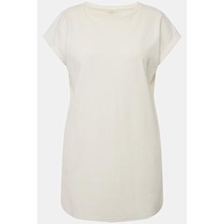 Ulla Popken  T-shirt in spugna di cotone biologico con scollo a girocollo e mezze maniche 