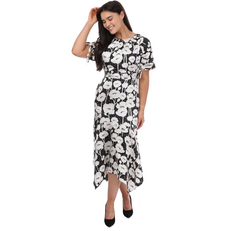 TED BAKER  Robe Milongue Manches Bouffantes Motiftyle Coquelicot Floral Abriee 