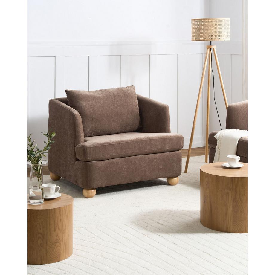 Beliani Fauteuil en Tissu chenille Minimaliste RATTVIK  
