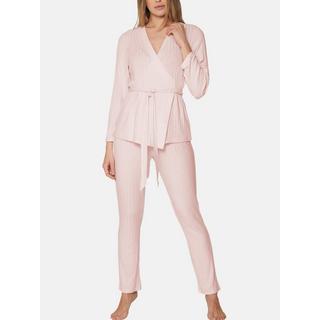 Admas  Pyjama Loungewear Hose Oberteil Zweireiher Elegant Line 