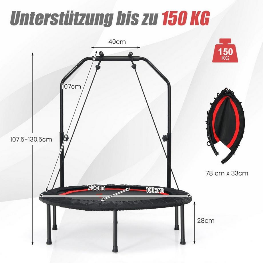 Trampolino fitness con corrimano