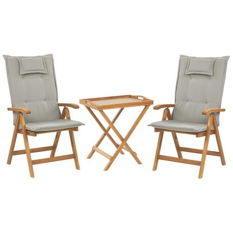 Beliani Bistro Set aus Akazienholz Klassisch JAVA  