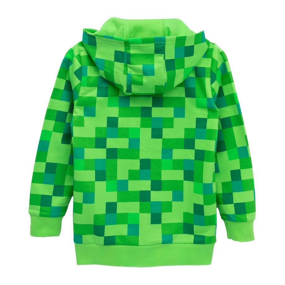 MINECRAFT  Felpa Con Cappuccio E Zip Intera Creeper 