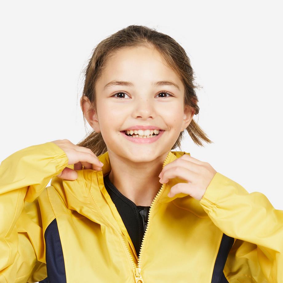 DECATHLON  Vareuse coupe-vent de voile et kayak enfant - Sailing 100 jaune / navy 