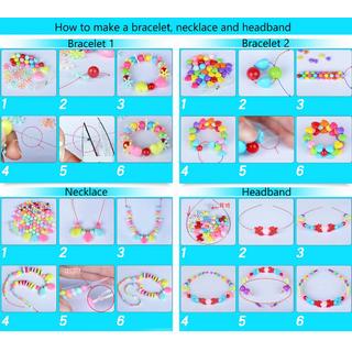 Activity-board  Perles d'enfilage pour enfants, set d'enfilage de bijoux DIY bracelets colliers 