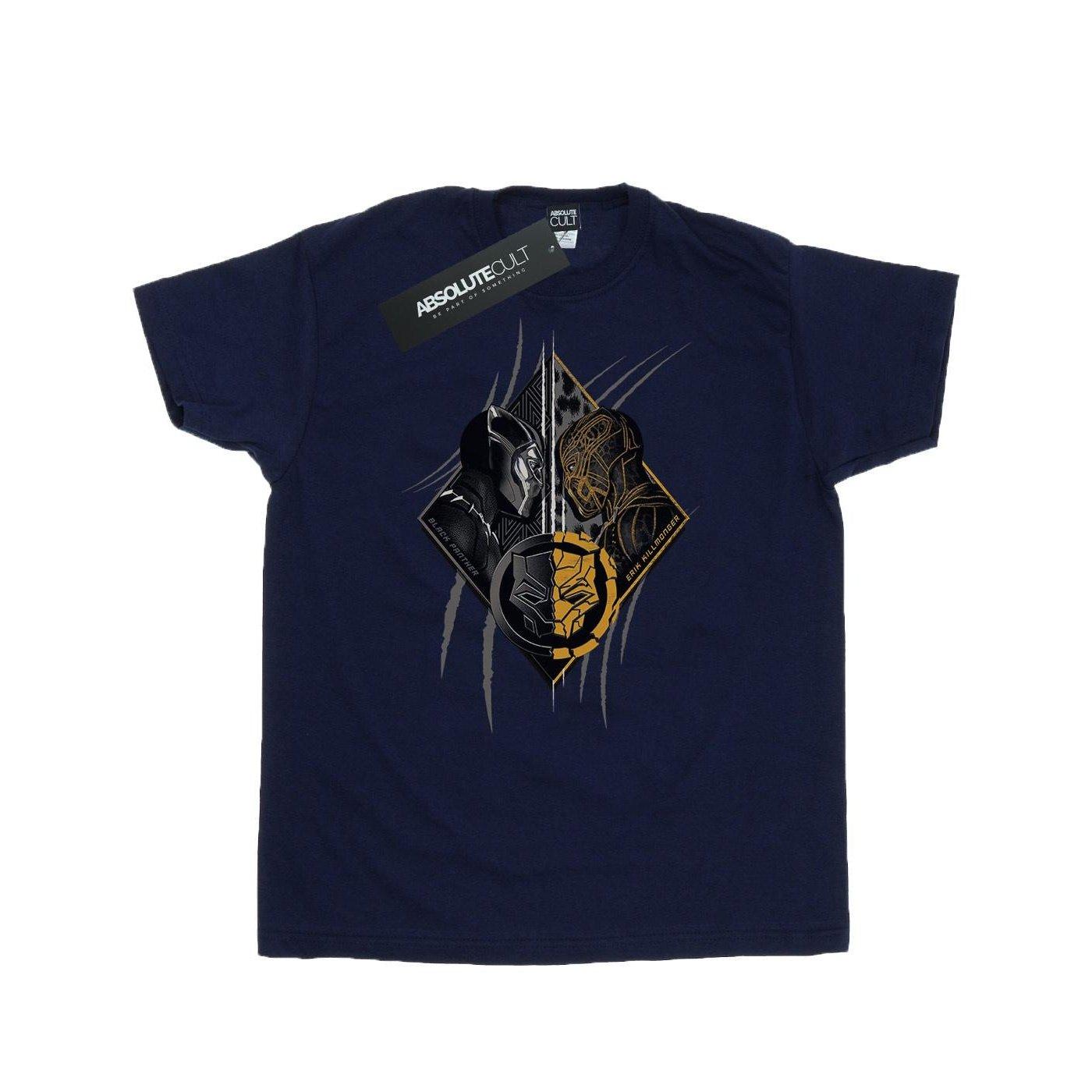 Image of Black Panther Vs Killmonger Tshirt Herren Marine 3XL