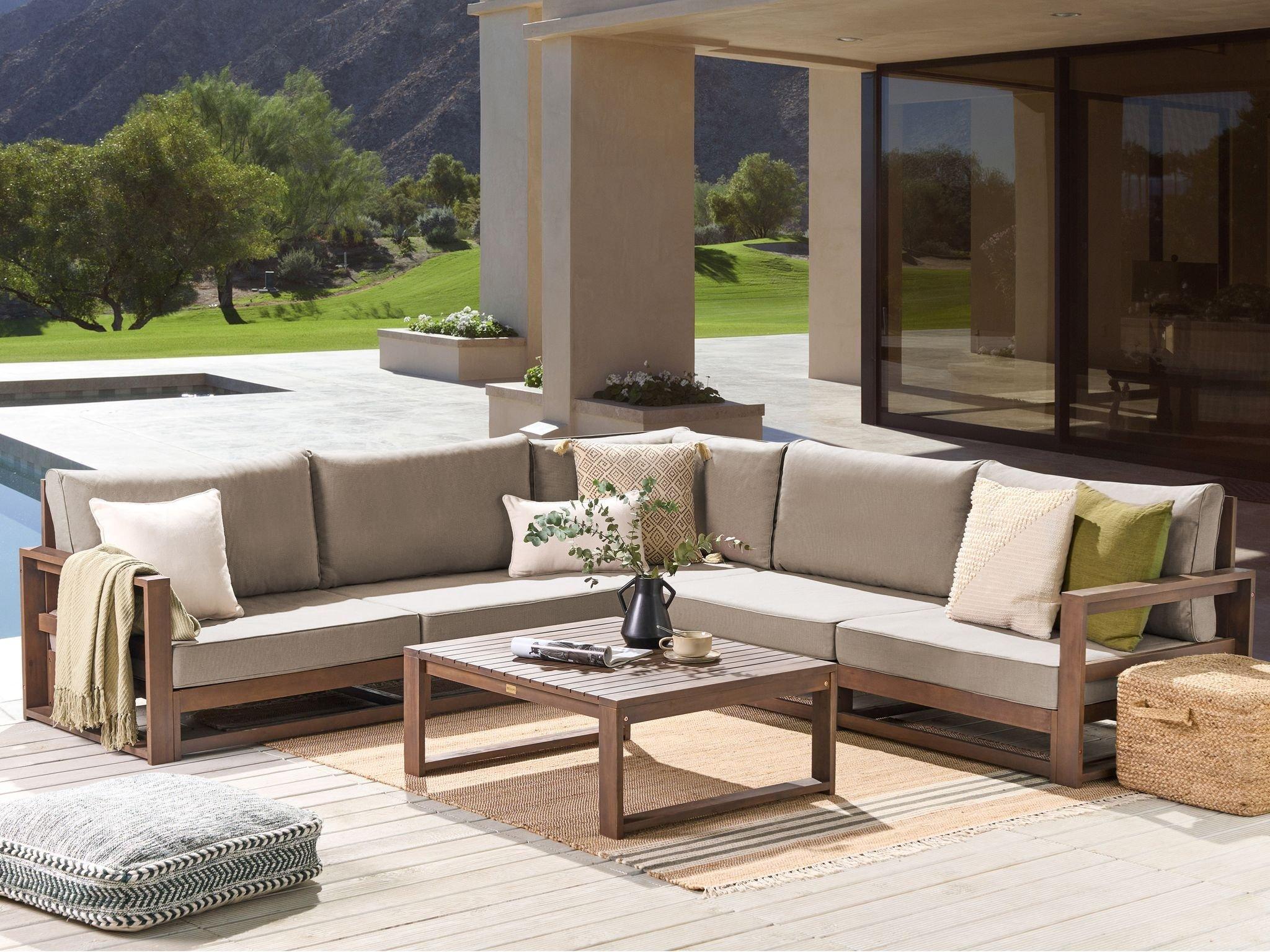 Beliani Set lounge pour jardin en Bois d'acacia certifié FSC® Moderne TIMOR  