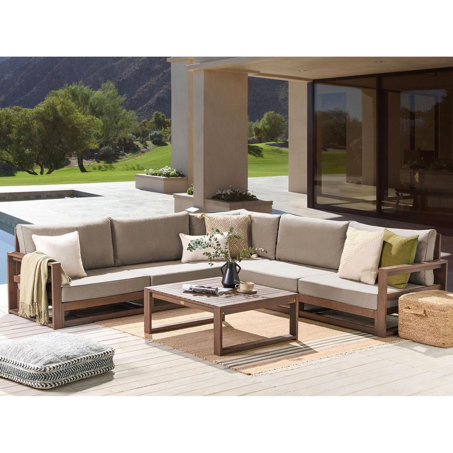 Beliani Set lounge pour jardin en Bois d'acacia certifié FSC® Scandinave TIMOR  