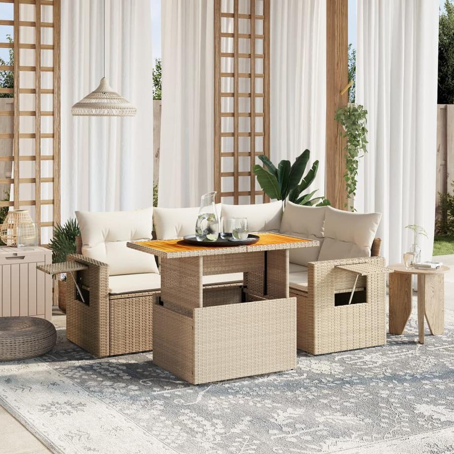 VidaXL set divano da giardino Polirattan  