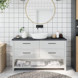 VidaXL  Comptoir de salle de bain bois de chêne 