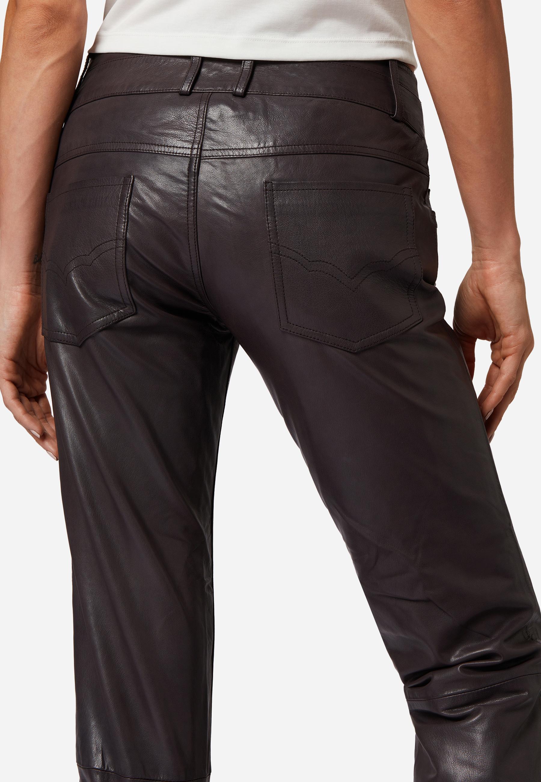 RICANO  Pantalon en cuir  Triston-B, style classique à 5 poches 