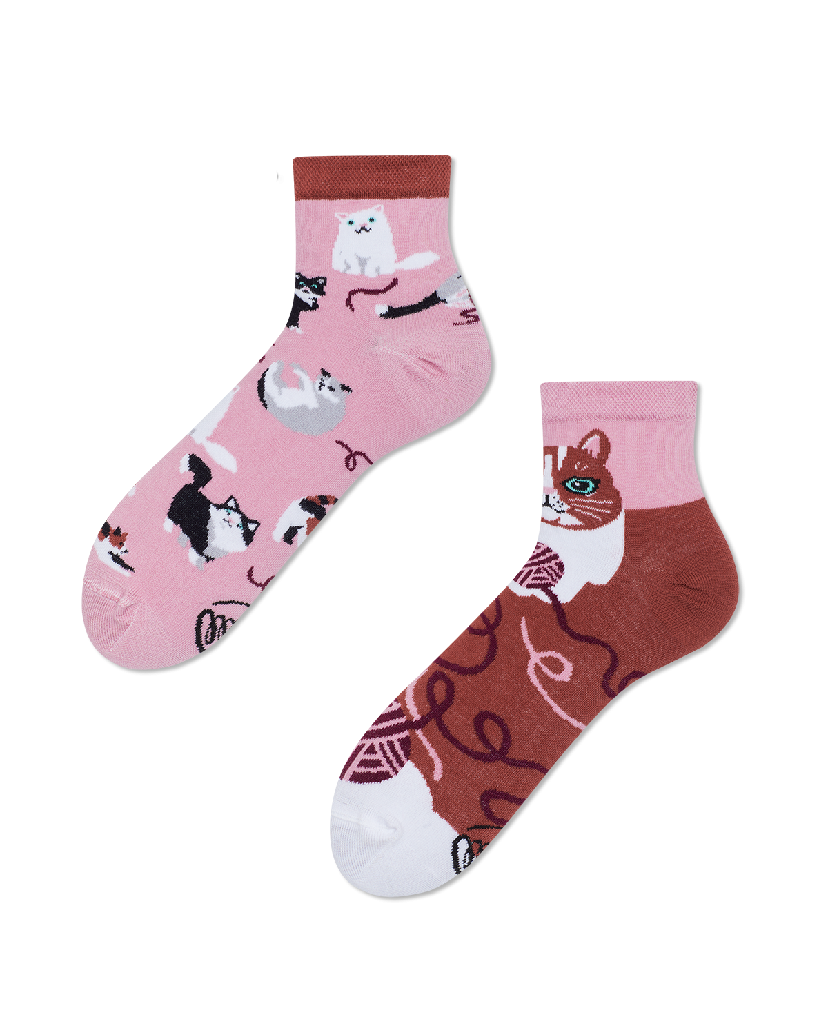 Image of Playful Cat Quartersocks - Herren Multicolor 43-46