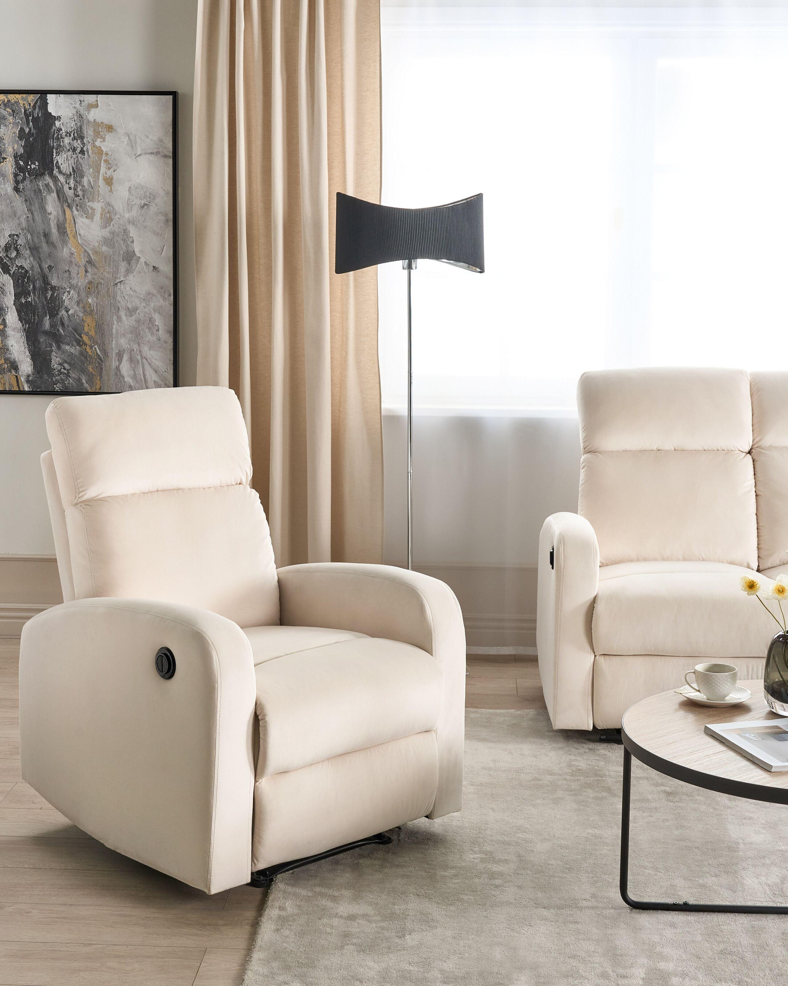 Beliani Fauteuil en Velours Moderne VERDAL  